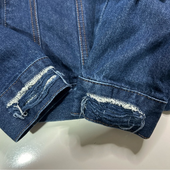 Wax Jean Denim Jacket Women’s Medium Blue 90’s Embroidered Trucker Casual Floral - Picture 11 of 15